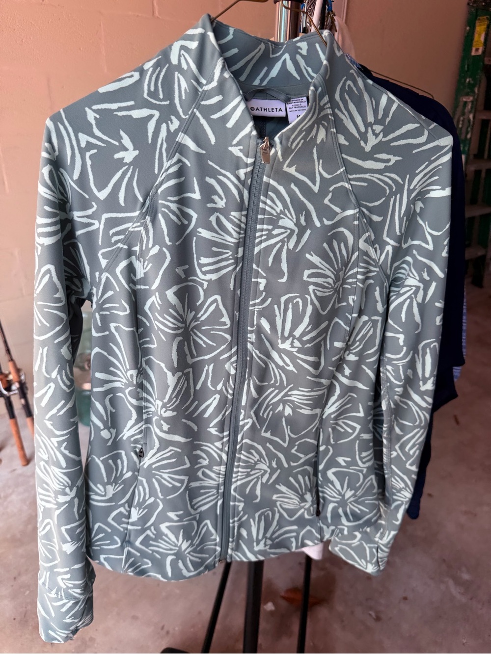 “SET” Athleta Sage & Mint Floral Zip Jacket & Delancey Moto Leggings Medium